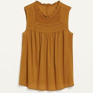 Old Navy Ruffled Lace-Trim Sleeveless Blouse